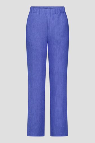 Pantalon bleu violet texturé avec taille élastique de Claude Arielle pour Femmes