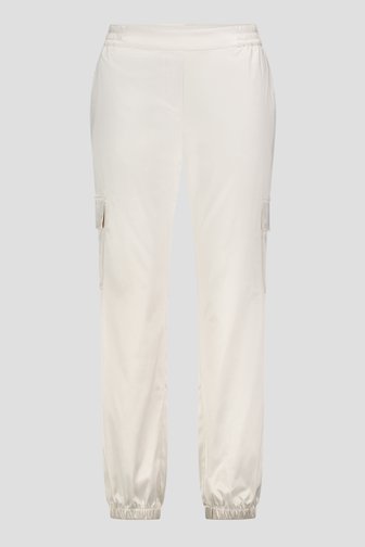 Pantalon cargo écru avec aspect soie de Barbara Lebek pour Femmes