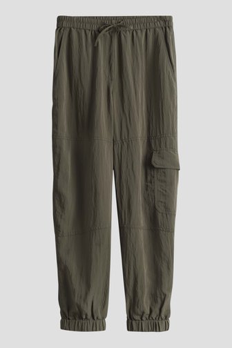 Pantalon cargo kaki avec structure froissée de Opus pour Femmes