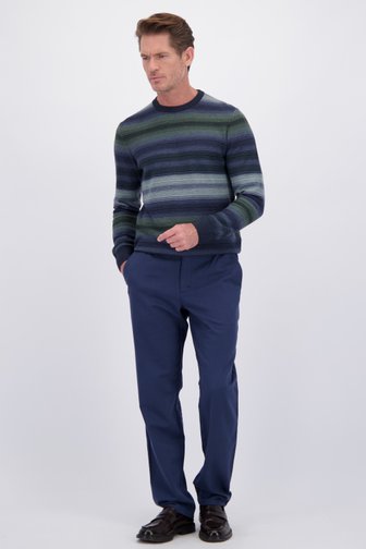 Le devant de Pantalon chino bleu avec taille élastiquée de Dansaert Blue pour Hommes