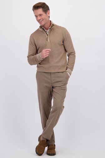 Le devant de Pantalon chino brun avec taille élastiquée de Dansaert Blue pour Hommes