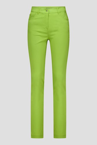 Pantalon coloré en stretch - vert olive de Claude Arielle pour Femmes