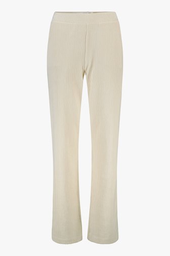 Pantalon côtelé écru de Liberty Island homewear pour Femmes