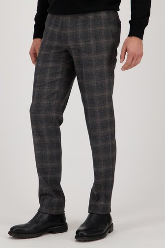 Pantalon de costume gris à carreaux - regular fit, Hommes, Dansaert Black