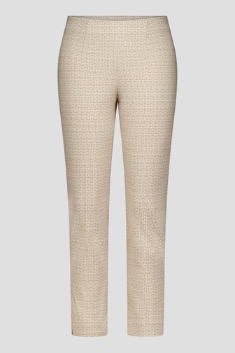 Pantalon écru à imprimé beige - Longueur 7/8 de Liberty Island pour Femmes