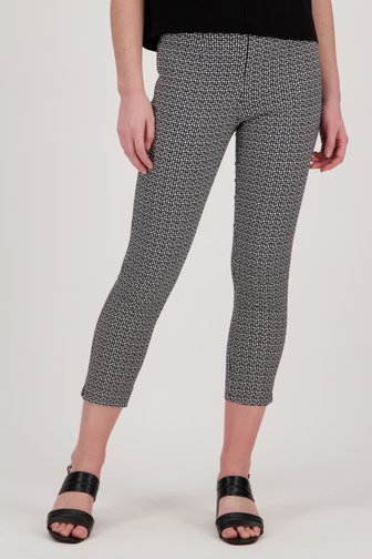 Pantalon écru à imprimé marine - longueur 7/8	 de Liberty Island pour Femmes