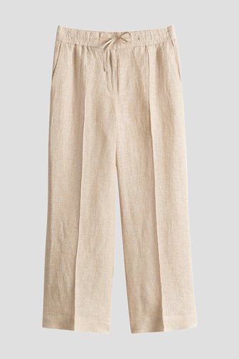 Pantalon en lin beige – longueur 7/8 de Opus pour Femmes