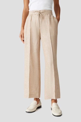 Pantalon en lin beige – longueur 7/8 de Opus pour Femmes
