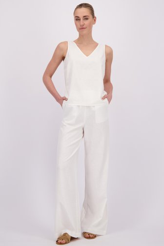 Le devant de Pantalon en lin écru de Liberty Island pour Femmes