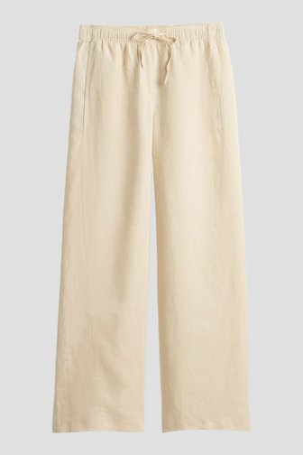 Le devant de Pantalon en lin jaune de Opus pour Femmes