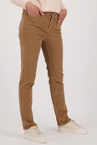 Pantalon en velours côtelé marron - straight fit de Liberty Island pour Femmes