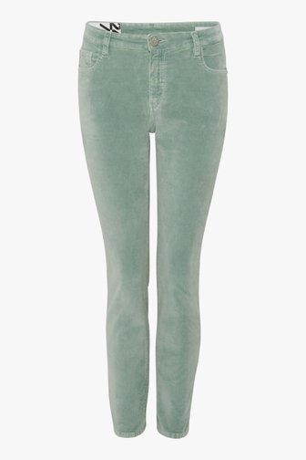 Pantalon en velours vert menthe - Slim fit - L28 de Opus pour Femmes