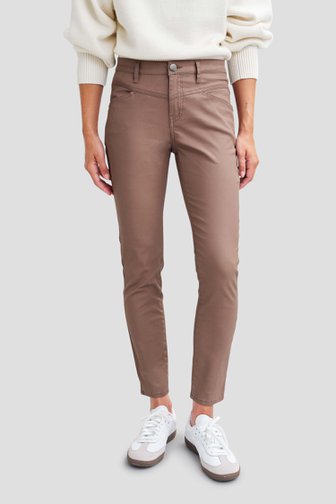Pantalon enduit marron - Slim fit de Opus pour Femmes