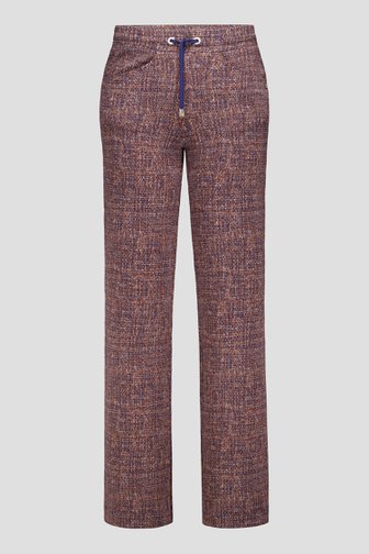 Le devant de Pantalon évasé marron à imprimé de Claude Arielle pour Femmes