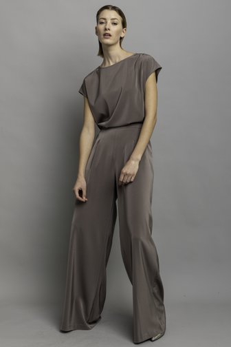 Le devant de Pantalon gris effet satin de D'Auvry pour Femmes