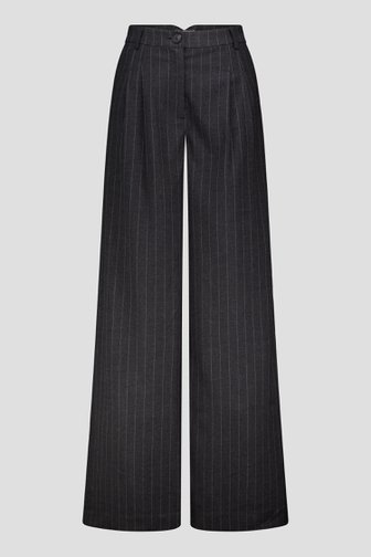 Le devant de Pantalon gris large à rayure craie de Louise pour Femmes