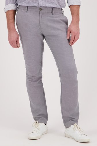 Pantalon habillé gris clair en lin - slim fit, Hommes, Dansaert Blue