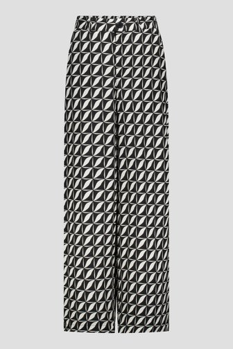 Le devant de Pantalon large à imprimé noir et blanc de More & More pour Femmes
