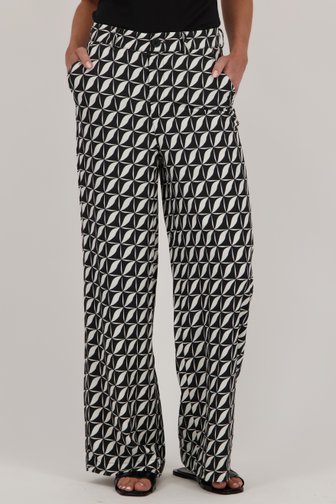 Le devant de Pantalon large à imprimé noir et blanc de More & More pour Femmes