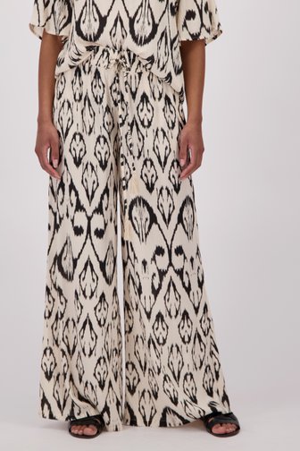 Pantalon large beige clair avec imprimé noir de JDY pour Femmes