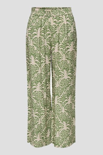 Pantalon large beige clair avec imprimé vert de JDY pour Femmes