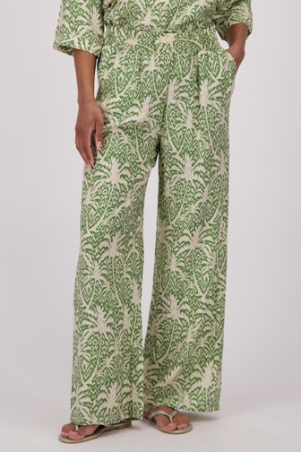 Pantalon large beige clair avec imprimé vert de JDY pour Femmes