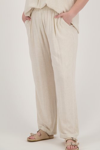 Pantalon large beige clair de Only Carmakoma pour Femmes