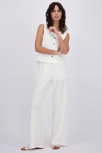 Le devant de Pantalon large blanc à taille élastique de JDY pour Femmes