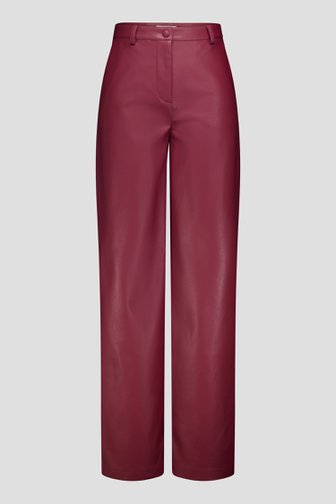 Le devant de Pantalon large bordeaux à l'aspect cuir de D'Auvry pour Femmes