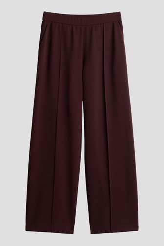 Le devant de Pantalon large bordeaux à taille élastique de Opus pour Femmes