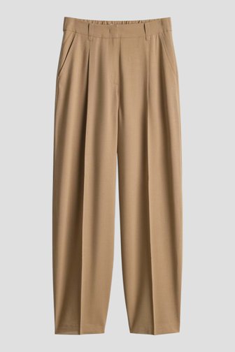 Le devant de Pantalon large brun à taille élastique de Opus pants pour Femmes
