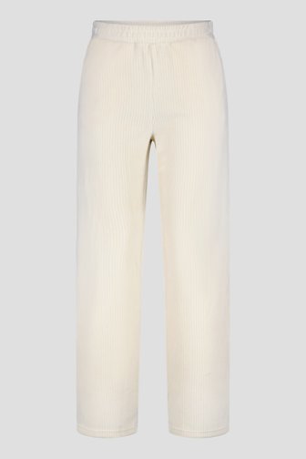 Pantalon large écru en velours côtelé de Liberty Island pour Femmes