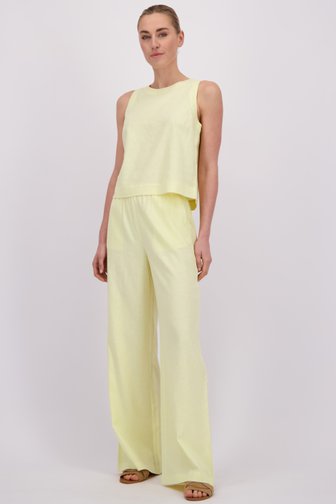 Le devant de Pantalon large en lin jaune de Liberty Island pour Femmes