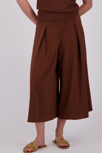 Pantalon large marron avec aspect soie de D'Auvry pour Femmes