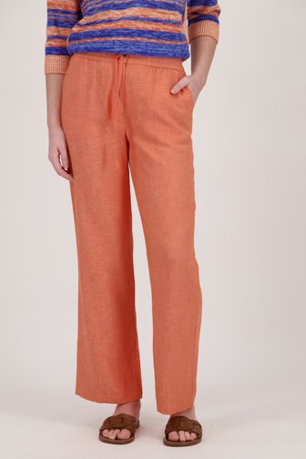 Pantalon large orange en lin de Liberty Loving nature pour Femmes