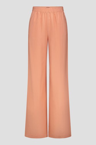 Le devant de Pantalon large saumon en lin de Liberty Island pour Femmes