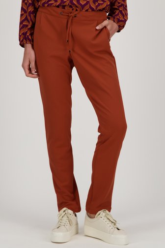 Pantalon marron à taille élastiquée - slim fit, Femmes, Marque: Liberty Island