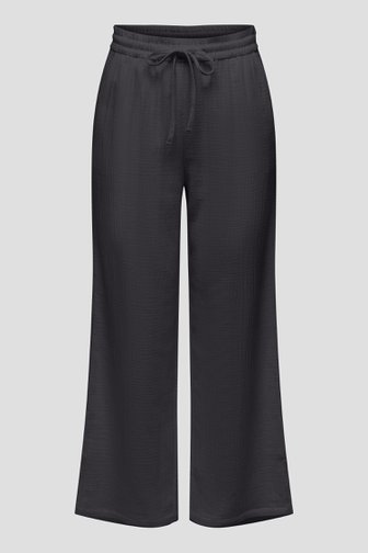Le devant de Pantalon noir large avec un effet tetra de JDY pour Femmes