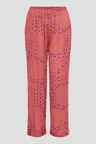 Pantalon rose corail à taille élastiquée de Only Carmakoma pour Femmes