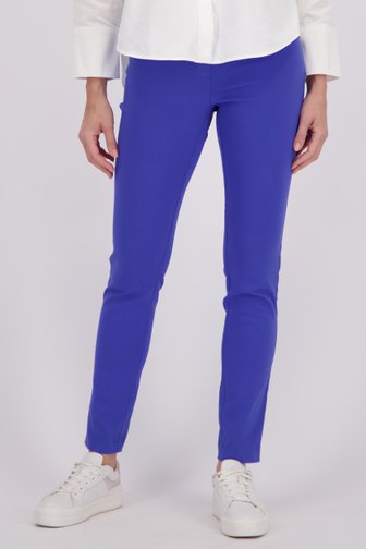 Pantalon stretch bleu avec taille élastiquée de Claude Arielle pour Femmes