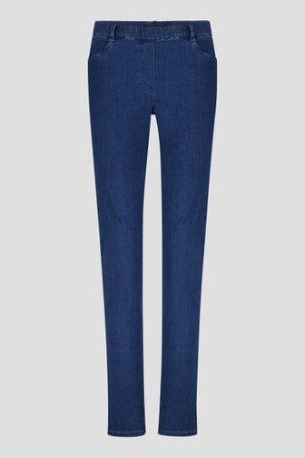 Le devant de Pantalon stretch bleu foncé avec aspect denim de Claude Arielle pour Femmes