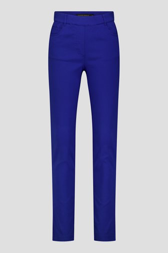 Le devant de Pantalon stretch bleu roi à taille élastique de Claude Arielle pour Femmes