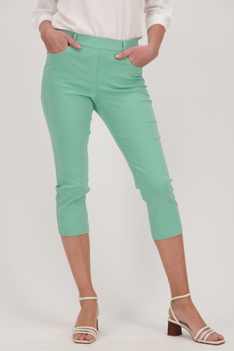 Pantalon stretch gris-vert - longueur 3/4 de Claude Arielle pour Femmes