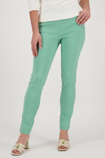 Pantalon stretch vert avec taille élastiquée	 de Claude Arielle pour Femmes