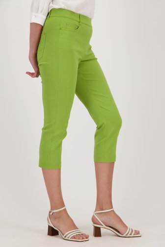 Pantalon stretch vert olive - longueur 3/4 de Claude Arielle pour Femmes
