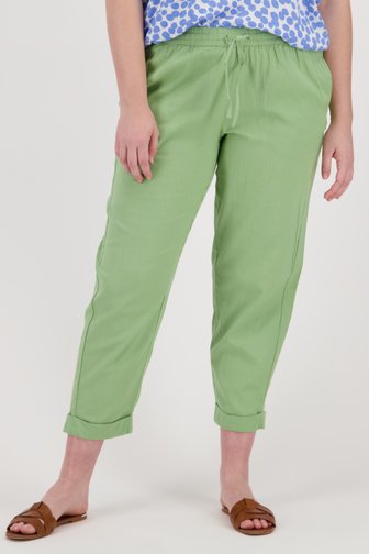 Pantalon vert aéré avec du lin  de Fransa pour Femmes