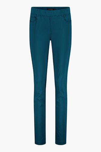 Pantalon vert-bleu en stretch à taille élastiquée de Claude Arielle pour Femmes