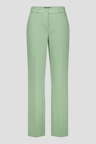Le devant de Pantalon vert clair en tissu texturé de Claude Arielle pour Femmes