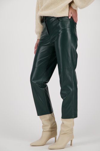 Pantalon vert en aspect cuir - longueur 7/8, Femmes, Marque: Louise