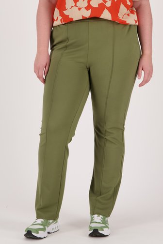Pantalon vert olive à taille élastiquée de Only Carmakoma pour Femmes